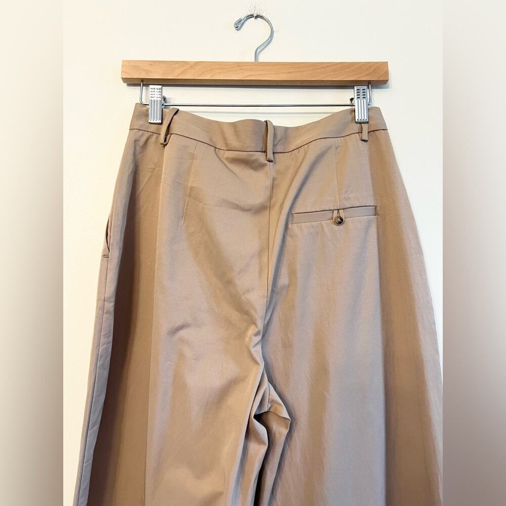 ZARA Women's Size Small Light Brown Wide-Leg Satin Trousers High-Waisted Pants S - Picture 7 of 12